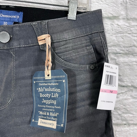 NWT Democracy Size 10 Grey Mid-Rise Ab’solution Booty Lift Jegging Jeans - Picture 8 of 15